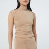 Tops The Line by K | Reese Mock Neck Top Beige