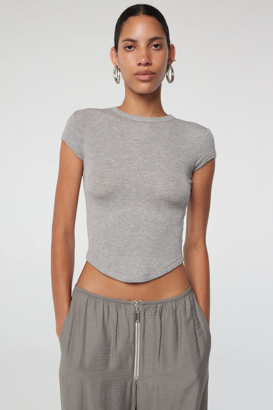 Tops The Line by K | Lavi T-Shirt Heather Grey