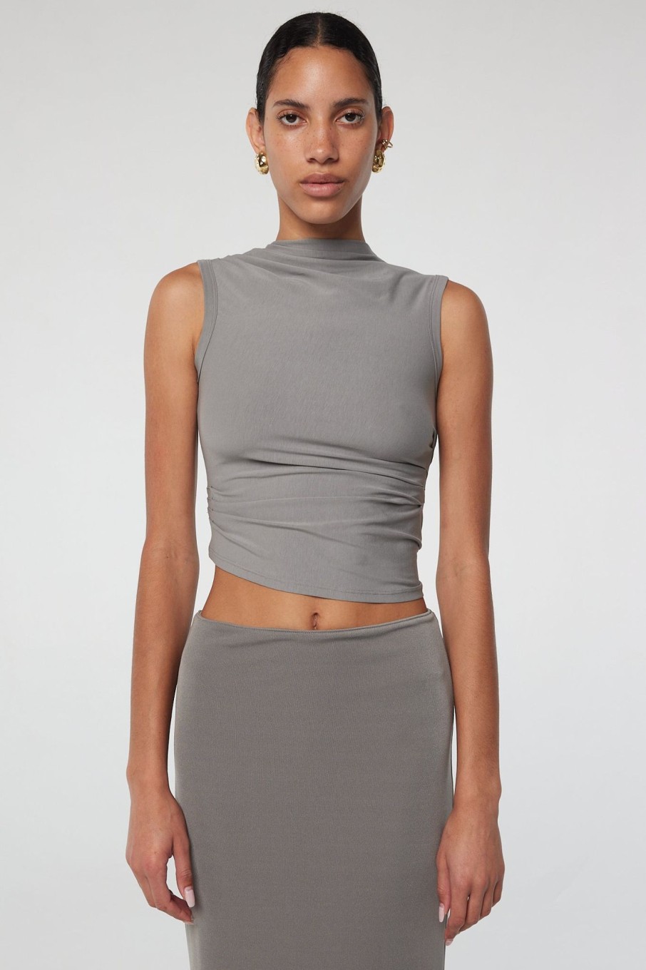 Tops The Line by K | Selma Tank Top Slate Grey