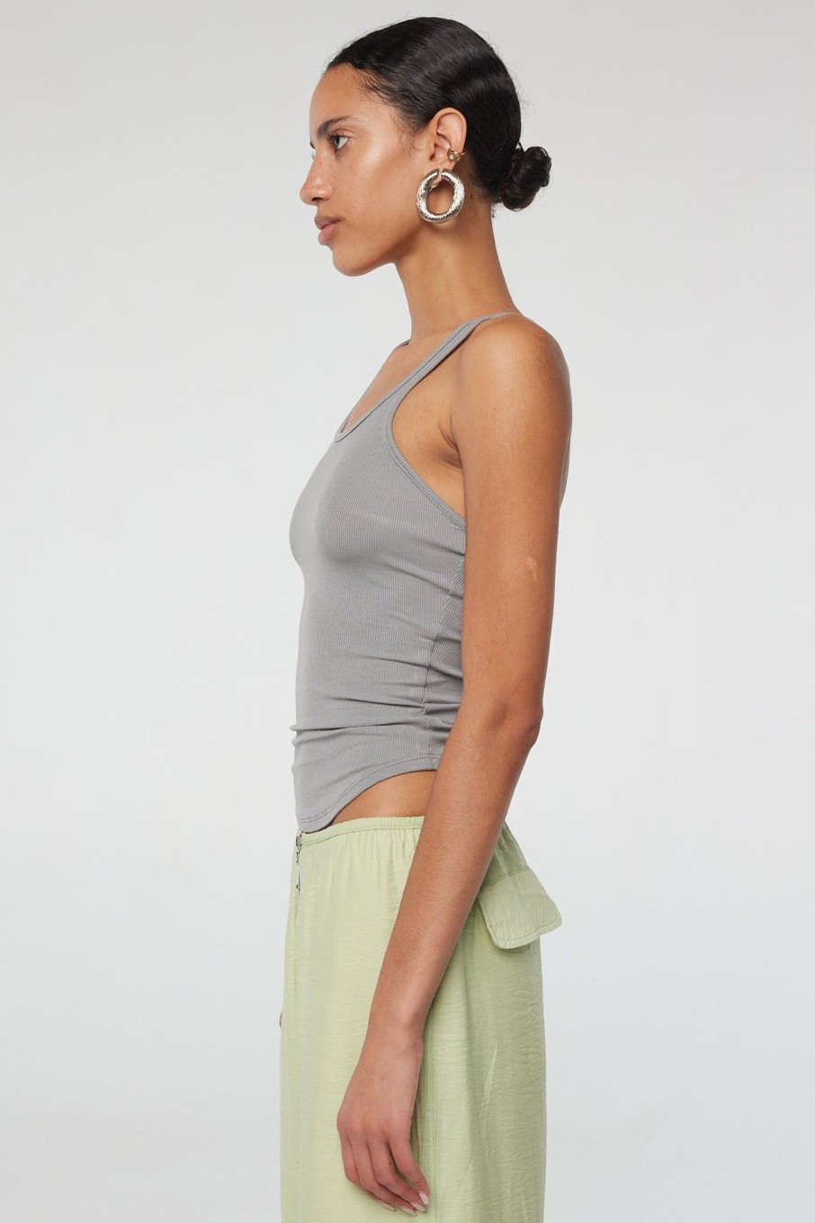 Tops The Line by K | Sophie Tank Top Slate Grey