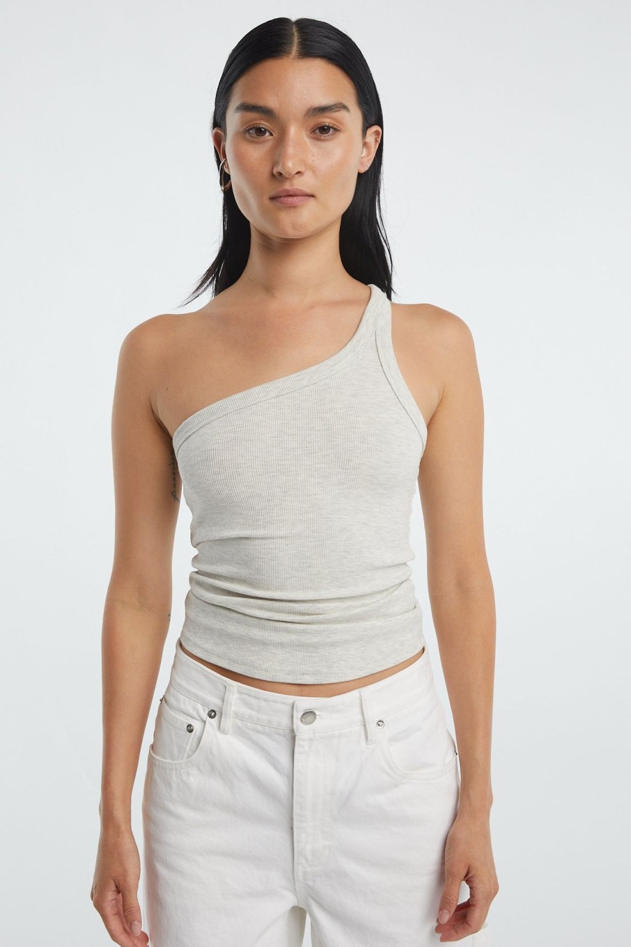 Tops The Line by K | Driss Tank Top Light Heather Grey