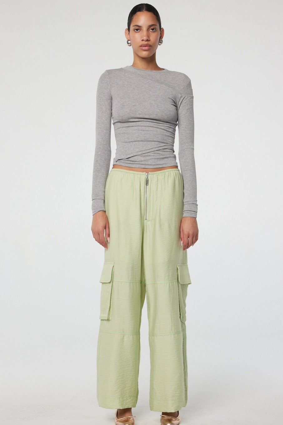 Bottoms The Line by K | Archie Cargo Pant Pale Green