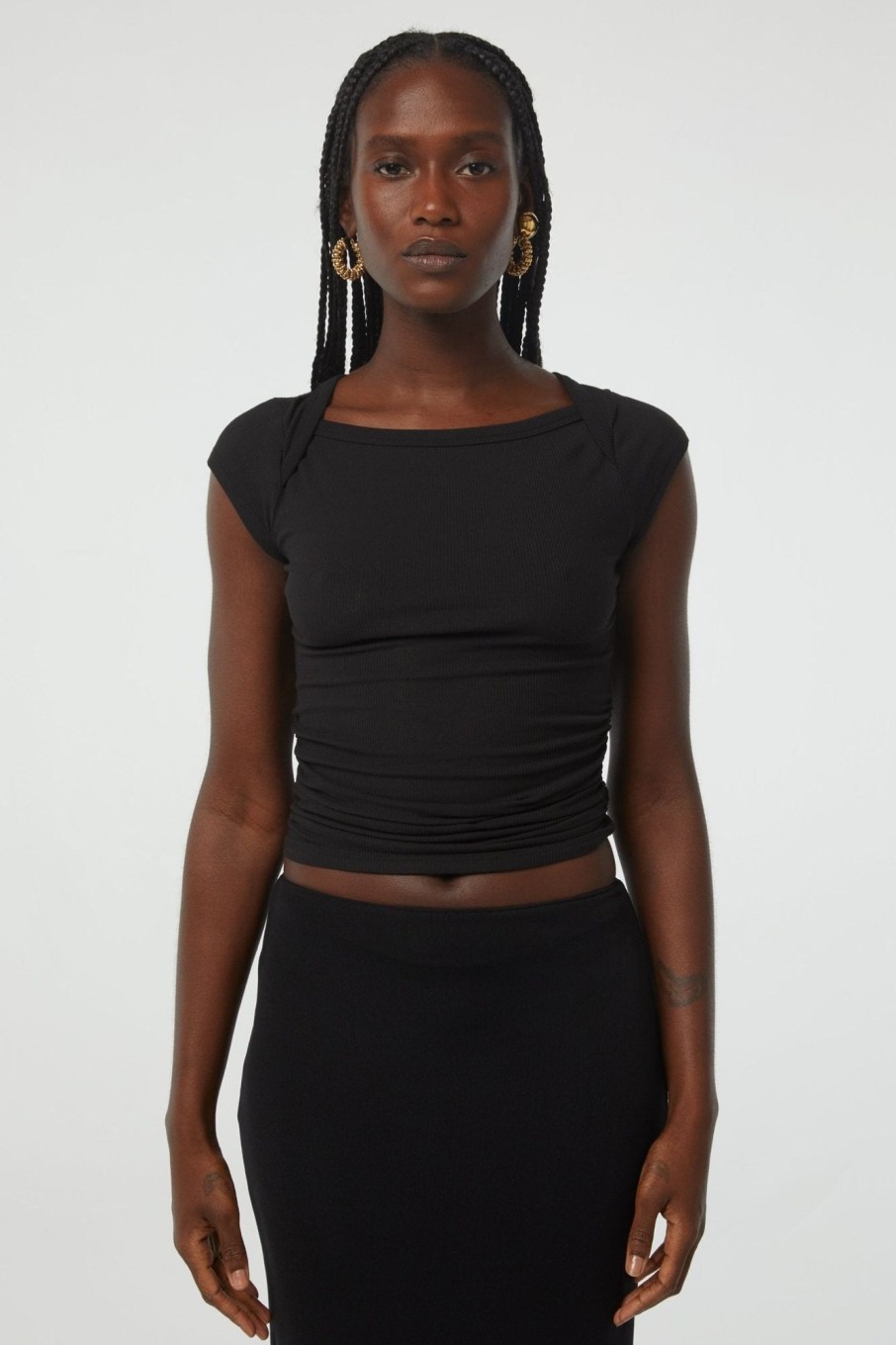 Tops The Line by K | Becks Short Sleeve Top Black