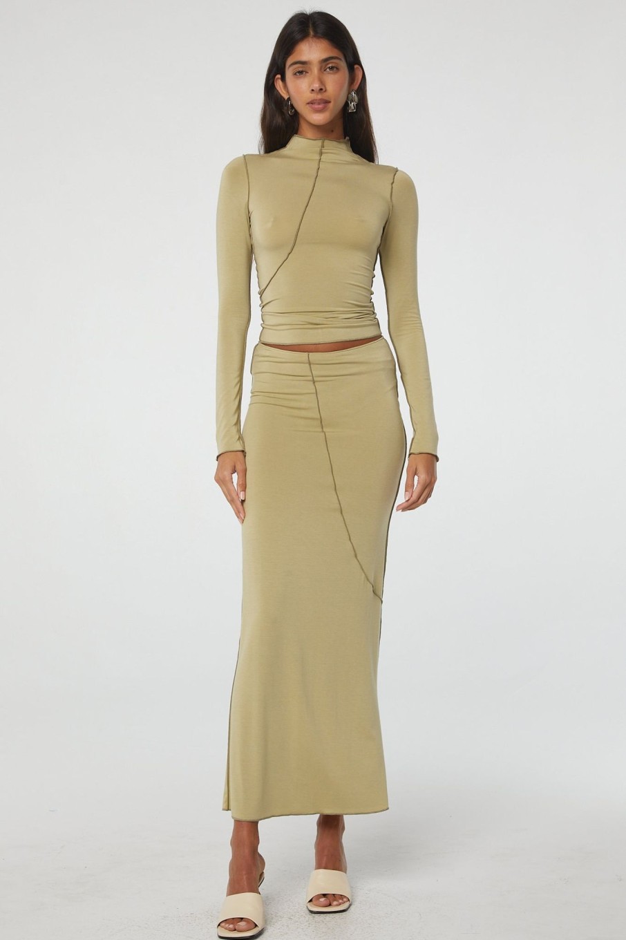 Bottoms The Line by K | Vana Skirt Khaki