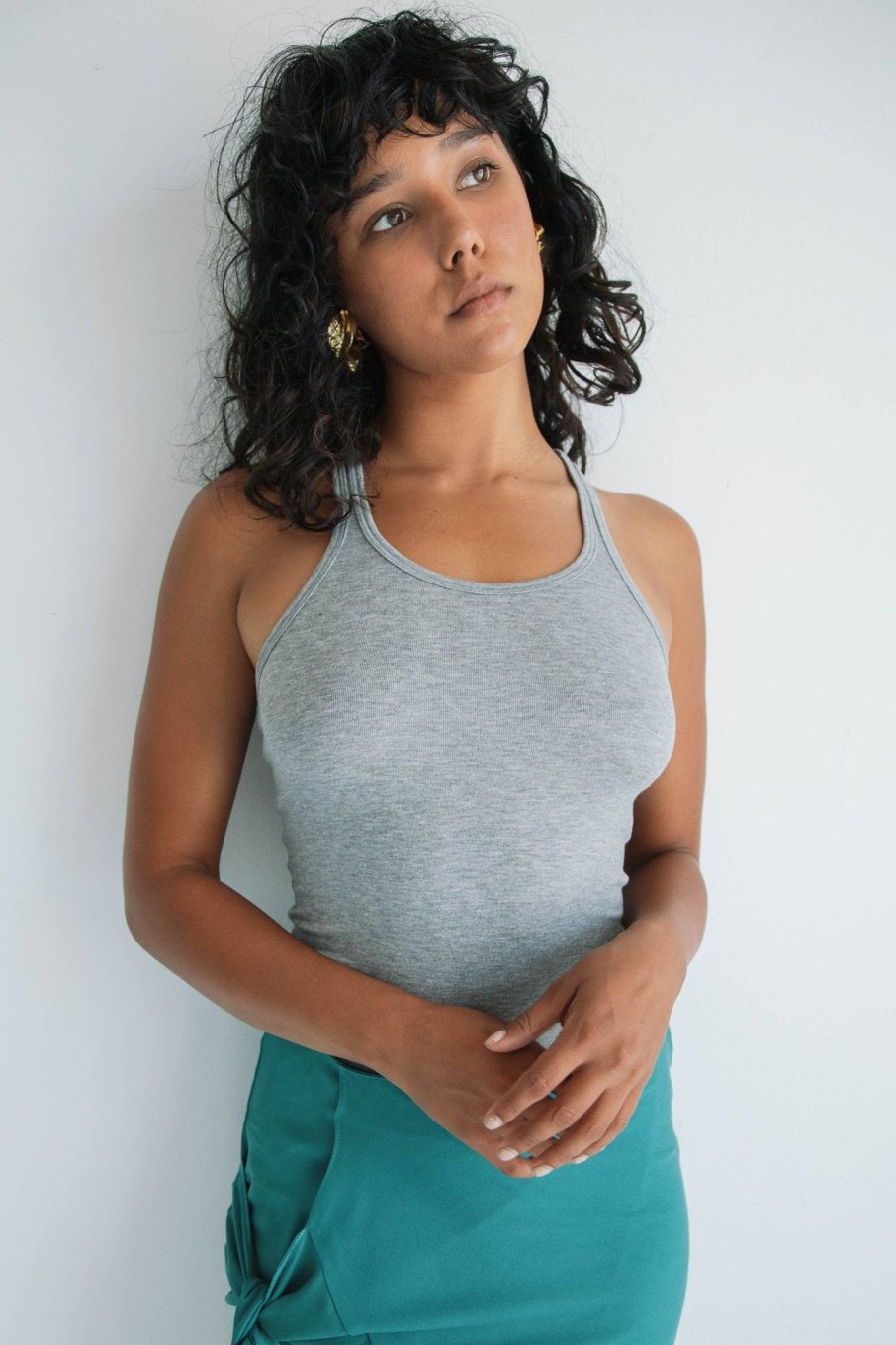 Tops The Line by K | Sophie Tank Top Heather Grey