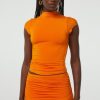 Tops The Line by K | Reese Mock Neck Top Tangerine