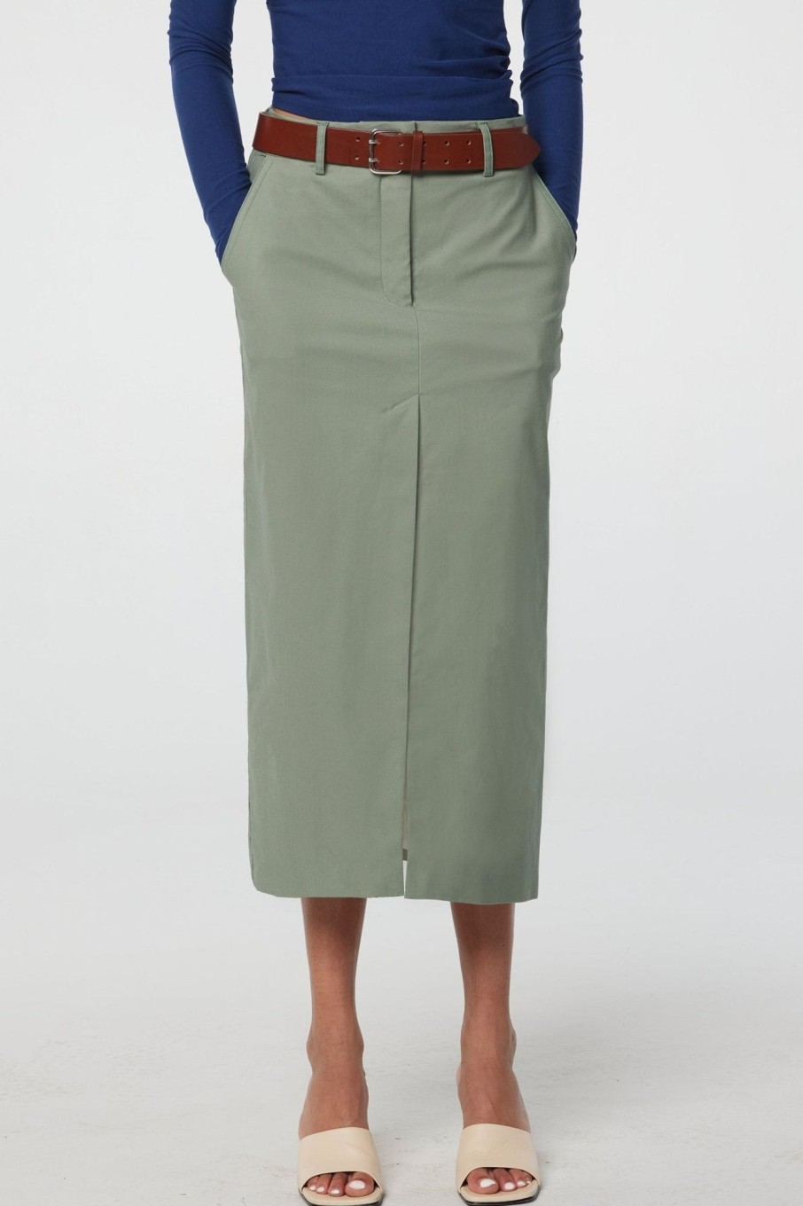 Bottoms The Line by K | Isabeau Skirt Desert Green