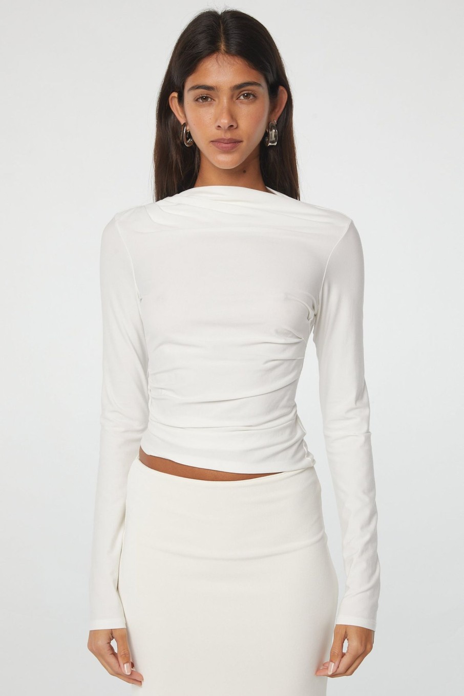 Tops The Line by K | Selma Long Sleeve Top White