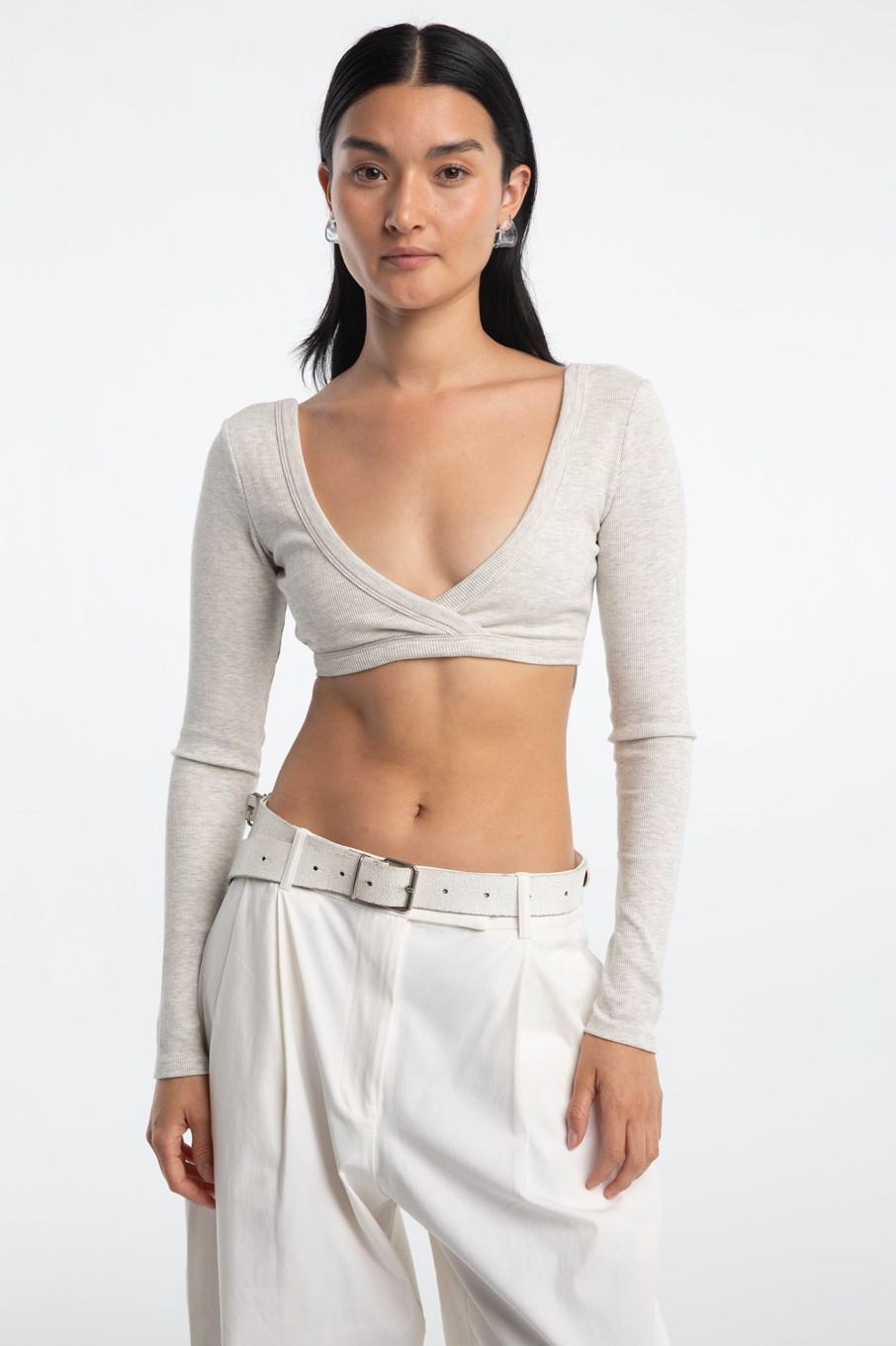 Tops The Line by K | Hinata Bra Top Light Heather Grey