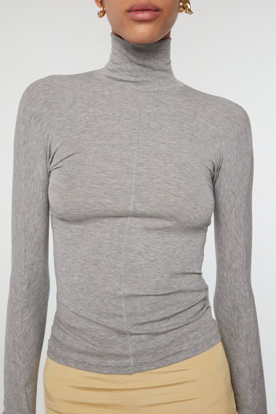 Tops The Line by K | Blixa Turtleneck Top Heather Grey