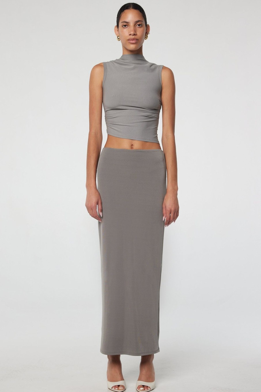 Bottoms The Line by K | Eiza Skirt Slate Grey