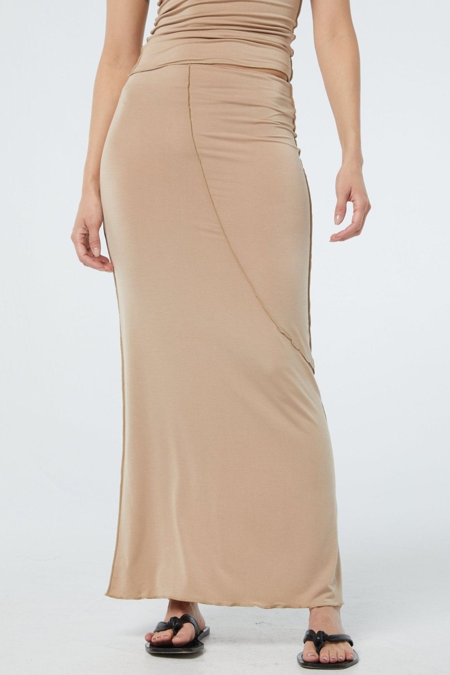 Bottoms The Line by K | Vana Skirt Beige