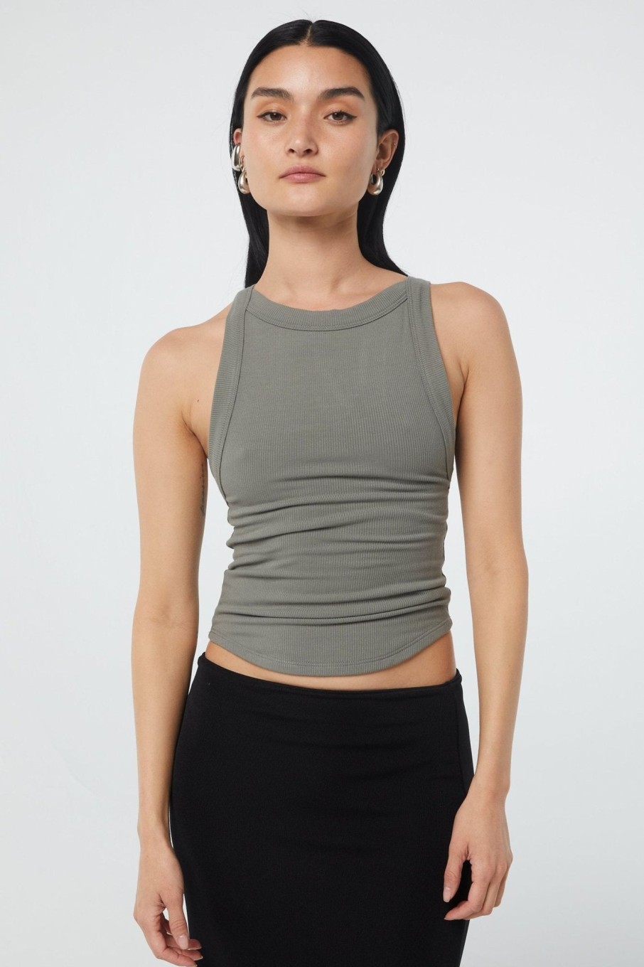 Tops The Line by K | Ximeno Tank Top Charcoal Grey