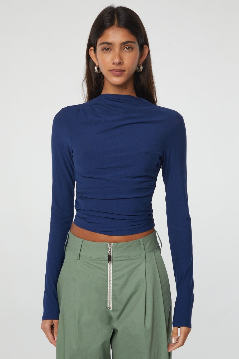 Tops The Line by K | Selma Long Sleeve Top Navy