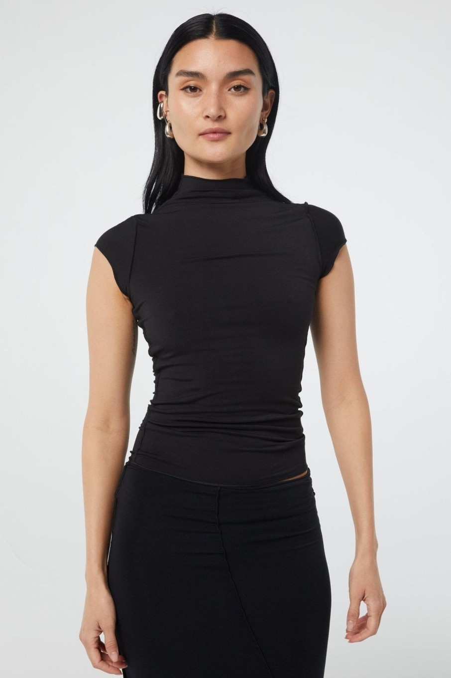 Tops The Line by K | Reese Mock Neck Top Black